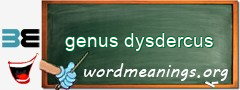 WordMeaning blackboard for genus dysdercus